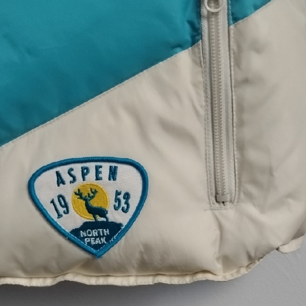 *RARE* 90s Y2K Vintage Old Navy Striped Chevron/Floral Reversible Puffer Vest - Picture 3 of 16